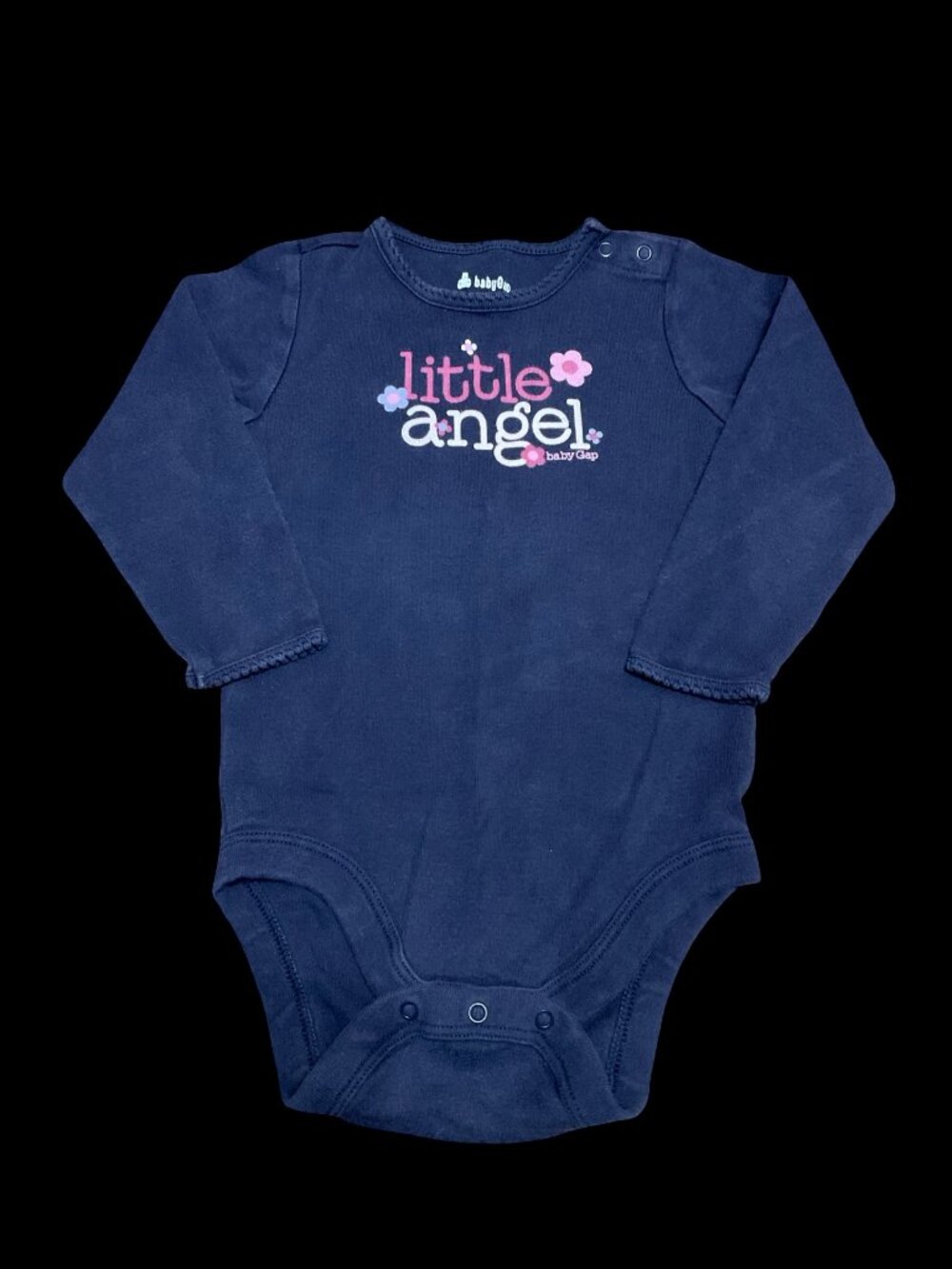 π»10/$25 - Navy Long Sleeve "Little Angel" Onesie